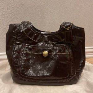 Coach 11012 Legacy Ergo Hobo Brown Patent Leather Bag